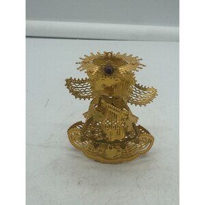 Lee Graves Gold Filigree February Birthday Angel Ornament Figurine